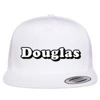 Classic Douglas Name Design Distinct Bold Font Flat Bill Trucker Hat