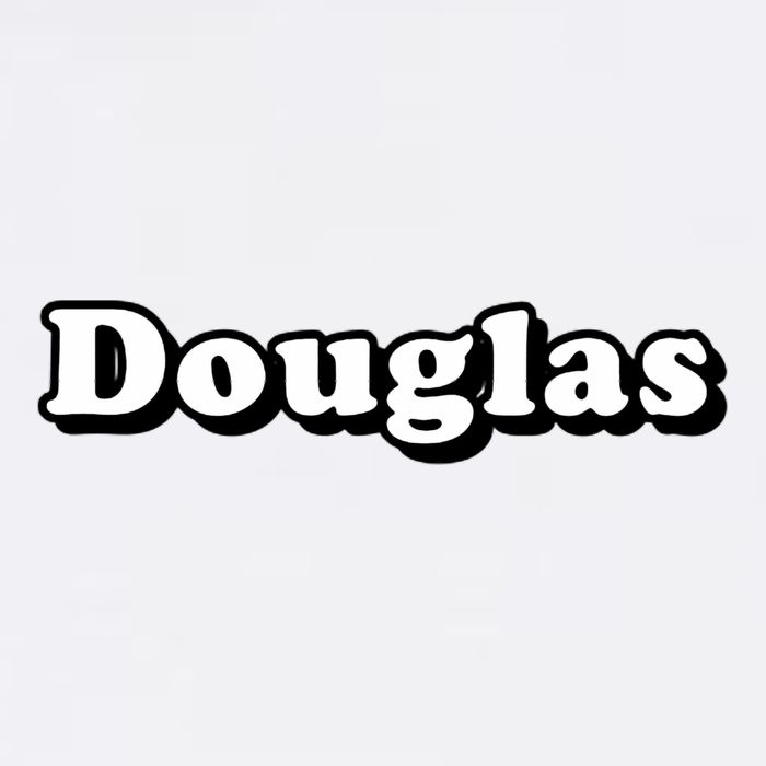 Classic Douglas Name Design Distinct Bold Font Flat Bill Trucker Hat
