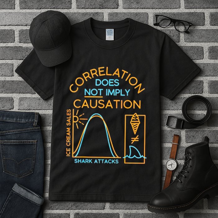 Correlation Does Not Imply Causation Tall T-Shirt