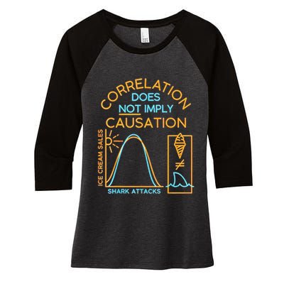 Correlation Does Not Imply Causation Women's Tri-Blend 3/4-Sleeve Raglan Shirt