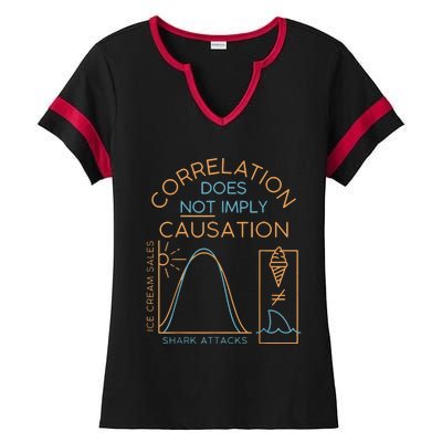 Correlation Does Not Imply Causation Ladies Halftime Notch Neck Tee