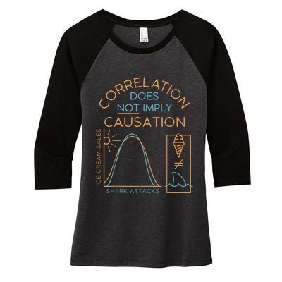 Correlation Does Not Imply Causation Women's Tri-Blend 3/4-Sleeve Raglan Shirt