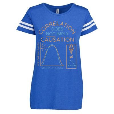 Correlation Does Not Imply Causation Enza Ladies Jersey Football T-Shirt