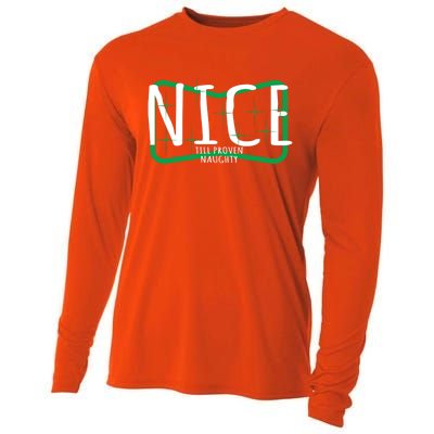 Christmas Design Nice Until Proven Naughty Gift Cooling Performance Long Sleeve Crew