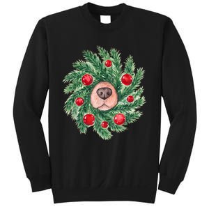 Cute Dog Nose Christmas Wreath Christmas Dog Mom Dog Lover Sweatshirt