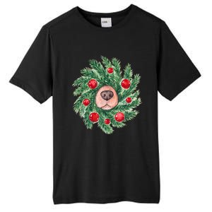 Cute Dog Nose Christmas Wreath Christmas Dog Mom Dog Lover Tall Fusion ChromaSoft Performance T-Shirt