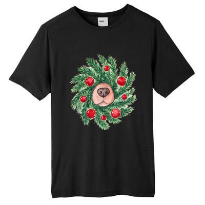 Cute Dog Nose Christmas Wreath Christmas Dog Mom Dog Lover Tall Fusion ChromaSoft Performance T-Shirt