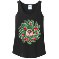 Cute Dog Nose Christmas Wreath Christmas Dog Mom Dog Lover Ladies Essential Tank