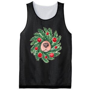 Cute Dog Nose Christmas Wreath Christmas Dog Mom Dog Lover Mesh Reversible Basketball Jersey Tank