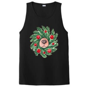 Cute Dog Nose Christmas Wreath Christmas Dog Mom Dog Lover PosiCharge Competitor Tank