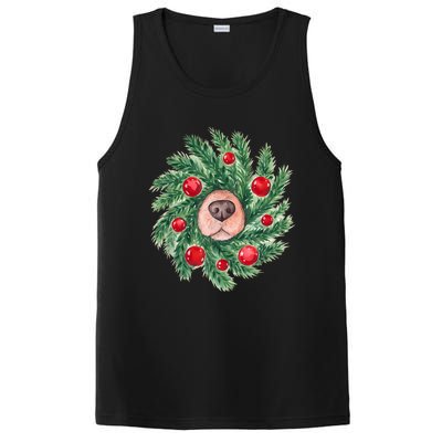 Cute Dog Nose Christmas Wreath Christmas Dog Mom Dog Lover PosiCharge Competitor Tank