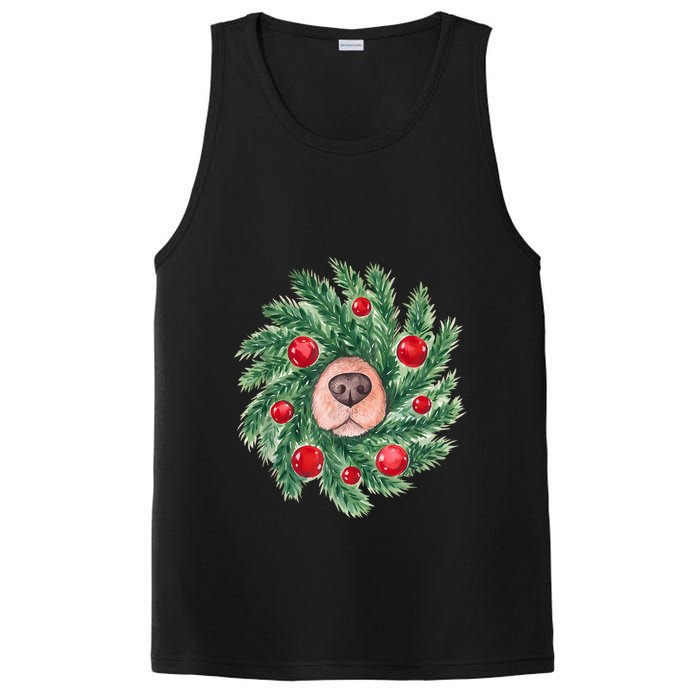 Cute Dog Nose Christmas Wreath Christmas Dog Mom Dog Lover PosiCharge Competitor Tank