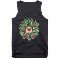 Cute Dog Nose Christmas Wreath Christmas Dog Mom Dog Lover Tank Top