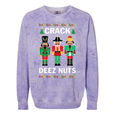 Crack Deez Nuts Funny Christmas Colorblast Crewneck Sweatshirt