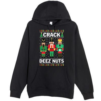 Crack Deez Nuts Funny Christmas Premium Pullover Hoodie