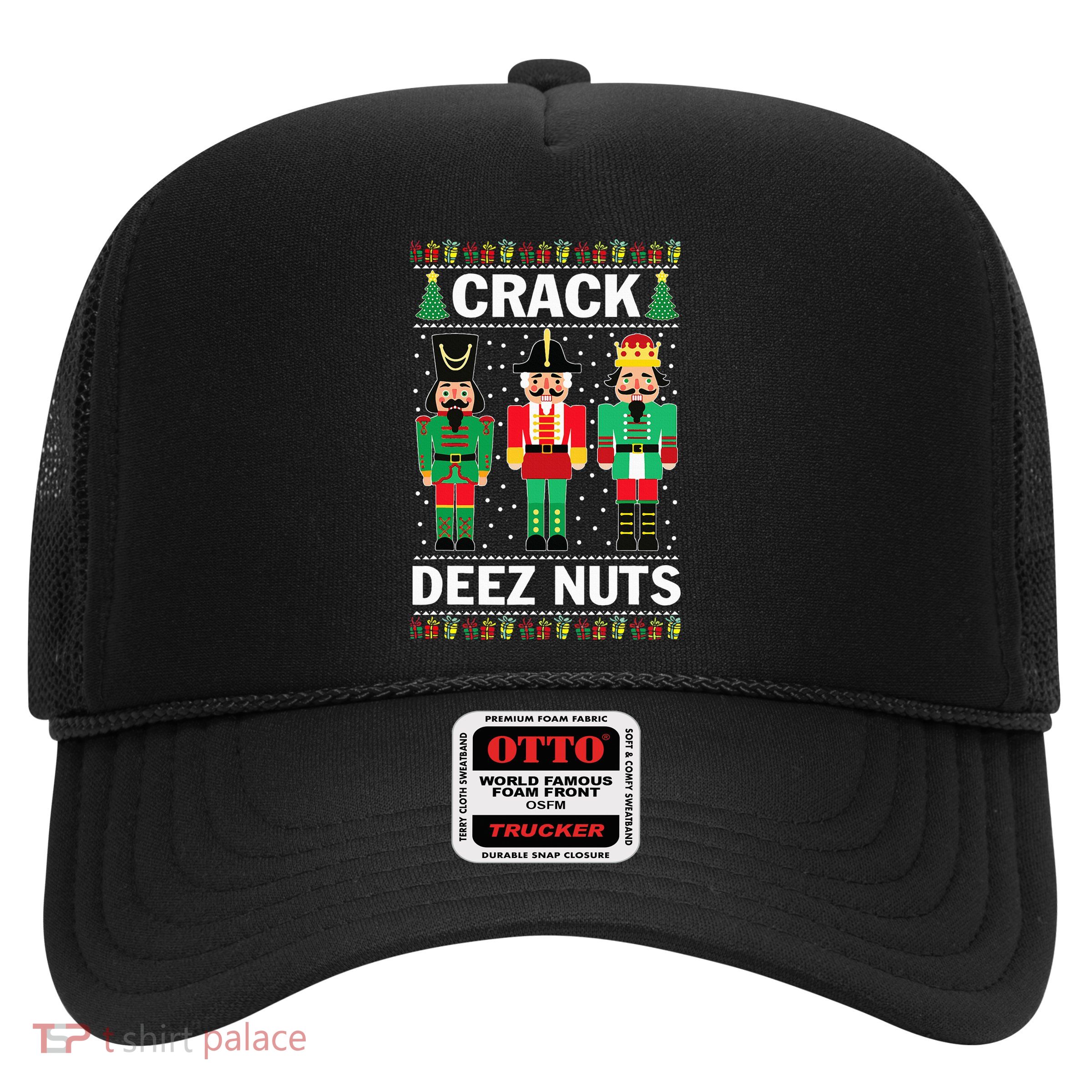Crack Deez Nuts Funny Christmas Trucker Hat