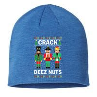 Crack Deez Nuts Funny Christmas Sustainable Beanie
