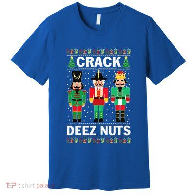 Crack Deez Nuts Funny Christmas Premium T-Shirt