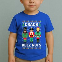 Crack Deez Nuts Funny Christmas Toddler T-Shirt