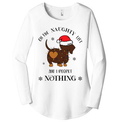 Christmas Dachshund On The Naughty List And I Regret Nothing Women's Perfect Tri Tunic Long Sleeve Shirt