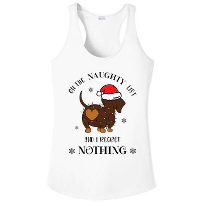 Christmas Dachshund On The Naughty List And I Regret Nothing Ladies PosiCharge Competitor Racerback Tank