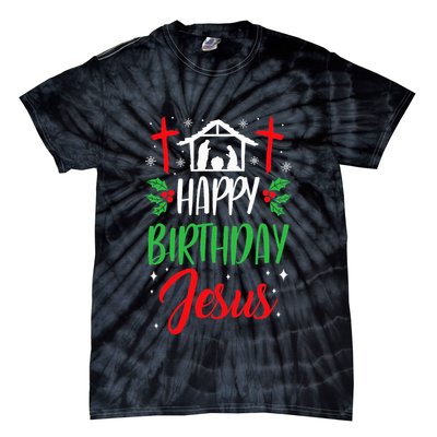 Christmas Day Outfit Happy Birthday Jesus Holiday Tie-Dye T-Shirt