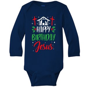 Christmas Day Outfit Happy Birthday Jesus Holiday Baby Long Sleeve Bodysuit