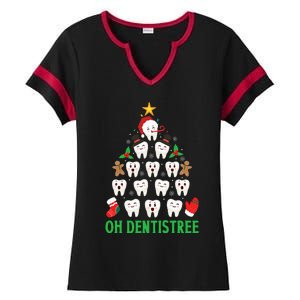 Christmas Dentist Oh Dentistree Funny Xmas Dental Ladies Halftime Notch Neck Tee