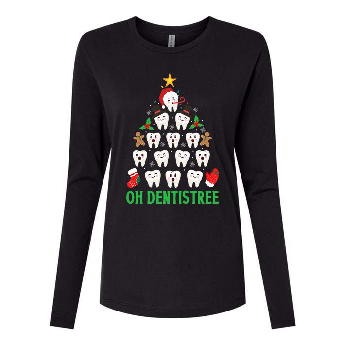 Christmas Dentist Oh Dentistree Funny Xmas Dental Womens Cotton Relaxed Long Sleeve T-Shirt