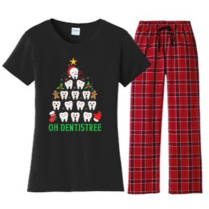 Christmas Dentist Oh Dentistree Funny Xmas Dental Women's Flannel Pajama Set