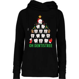 Christmas Dentist Oh Dentistree Funny Xmas Dental Womens Funnel Neck Pullover Hood