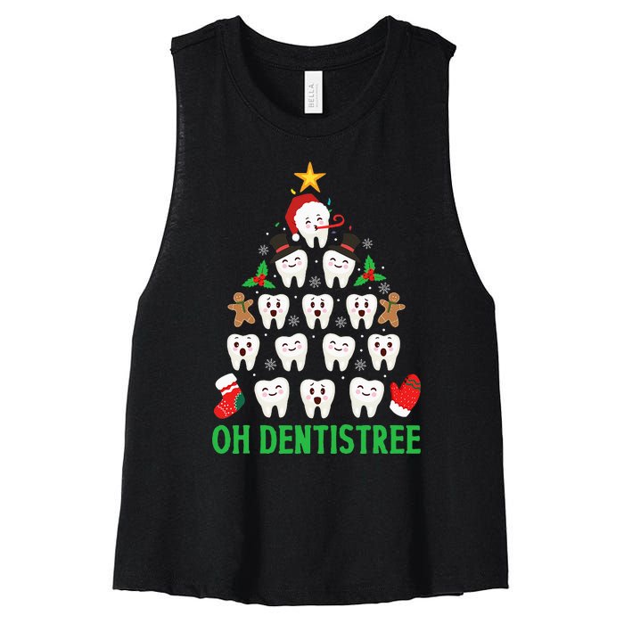 Christmas Dentist Oh Dentistree Funny Xmas Dental Women's Racerback Cropped Tank