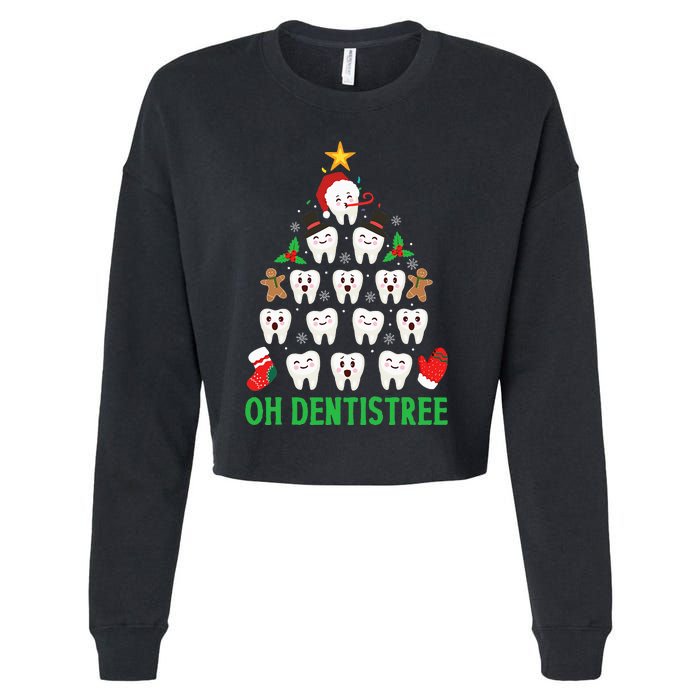 Christmas Dentist Oh Dentistree Funny Xmas Dental Cropped Pullover Crew