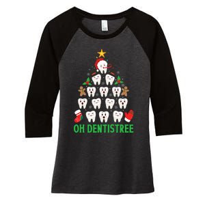 Christmas Dentist Oh Dentistree Funny Xmas Dental Women's Tri-Blend 3/4-Sleeve Raglan Shirt