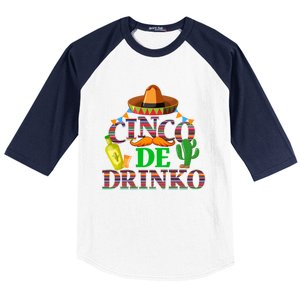 Cinco De O Funny Mexican Cinco De Mayo Ing Party Gift Baseball Sleeve Shirt