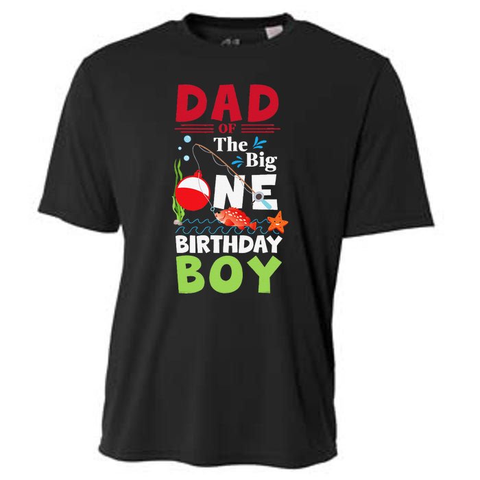 Cute Dad Of The Big One Birthday Fishing 1st First Birthday Gift Cooling Performance Crew T-Shirt