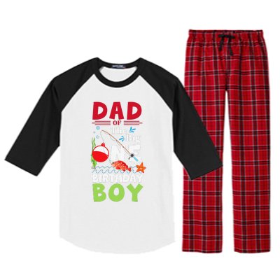 Cute Dad Of The Big One Birthday Fishing 1st First Birthday Gift Raglan Sleeve Pajama Set