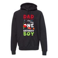 Cute Dad Of The Big One Birthday Fishing 1st First Birthday Gift Premium Hoodie