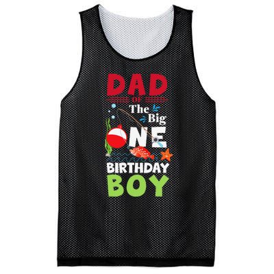 Cute Dad Of The Big One Birthday Fishing 1st First Birthday Gift Mesh Reversible Basketball Jersey Tank