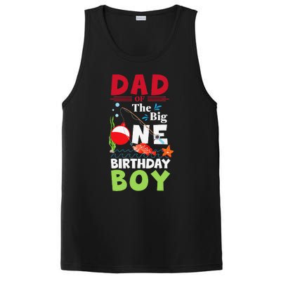 Cute Dad Of The Big One Birthday Fishing 1st First Birthday Gift PosiCharge Competitor Tank