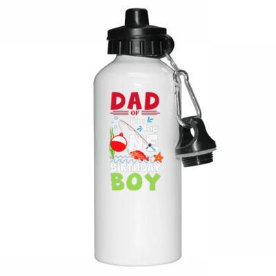 Cute Dad Of The Big One Birthday Fishing 1st First Birthday Gift Aluminum Water Bottle 