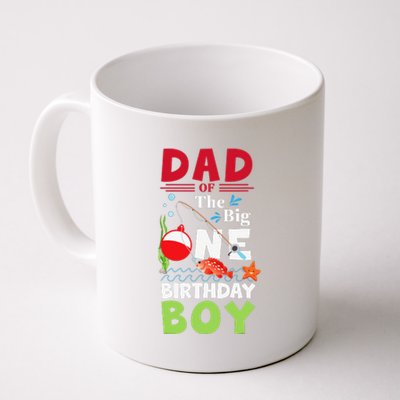 Cute Dad Of The Big One Birthday Fishing 1st First Birthday Gift Coffee Mug