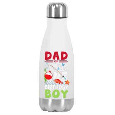 Cute Dad Of The Big One Birthday Fishing 1st First Birthday Gift Stainless Steel Insulated Water Bottle