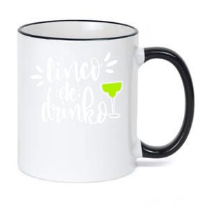 Cinco De O Letters Cute Margarita Cocktail Graphic Gift 11oz Black Color Changing Mug