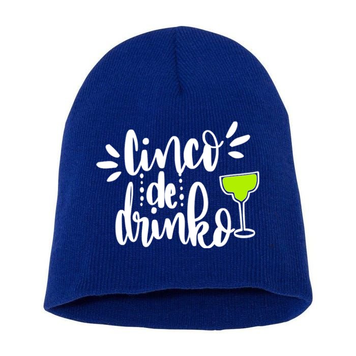 Cinco De O Letters Cute Margarita Cocktail Graphic Gift Short Acrylic Beanie