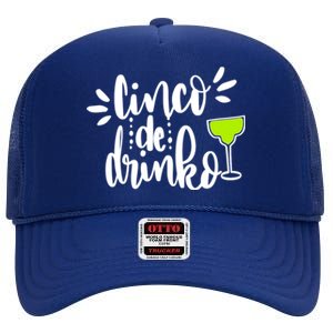 Cinco De O Letters Cute Margarita Cocktail Graphic Gift High Crown Mesh Back Trucker Hat