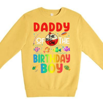 Cute Daddy Of The Birthday Ofishally One Birthday Outfit Premium Crewneck Sweatshirt