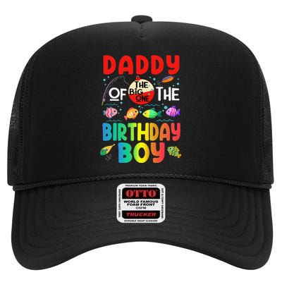 Cute Daddy Of The Birthday Ofishally One Birthday Outfit High Crown Mesh Back Trucker Hat