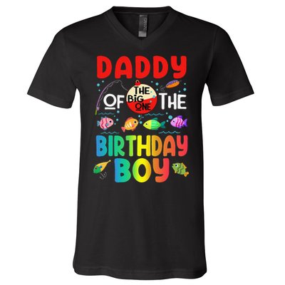 Cute Daddy Of The Birthday Ofishally One Birthday Outfit V-Neck T-Shirt