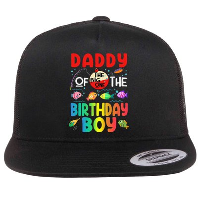 Cute Daddy Of The Birthday Ofishally One Birthday Outfit Flat Bill Trucker Hat